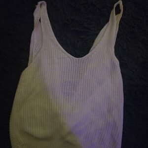 Women's Yellow Backless Knit Tank Top